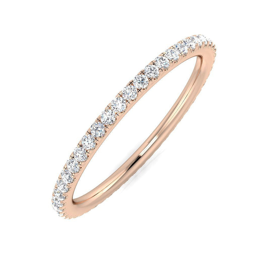 Diamond 40 Stone Full Eternity Ring 0.40ct F-VS Quality 18k Rose Gold - My Jewel World