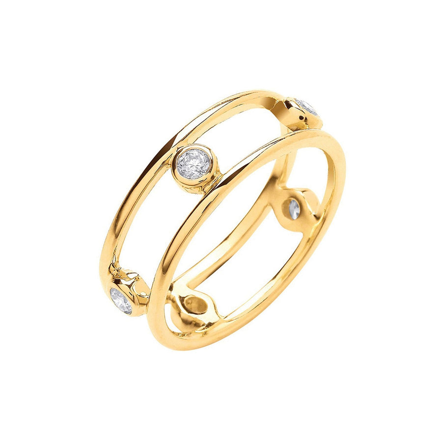 Diamond 5 Stone Ring 0.25ct H-SI Quality in 9K Yellow Gold - My Jewel World