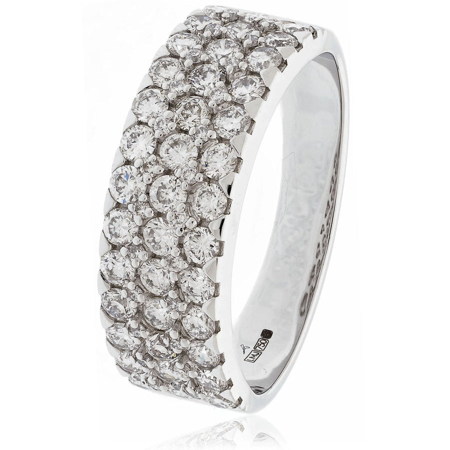 Diamond 63 Stone Eternity Ring 1.10ct F-VS Quality in 18k White Gold - My Jewel World