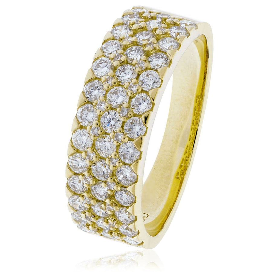 Diamond 63 Stone Eternity Ring 1.10ct F-VS Quality in 18k Yellow Gold - My Jewel World