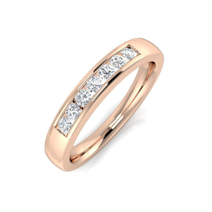Diamond 7 Stone Eternity Ring 0.20ct F-VS Quality in 18k Rose Gold - My Jewel World