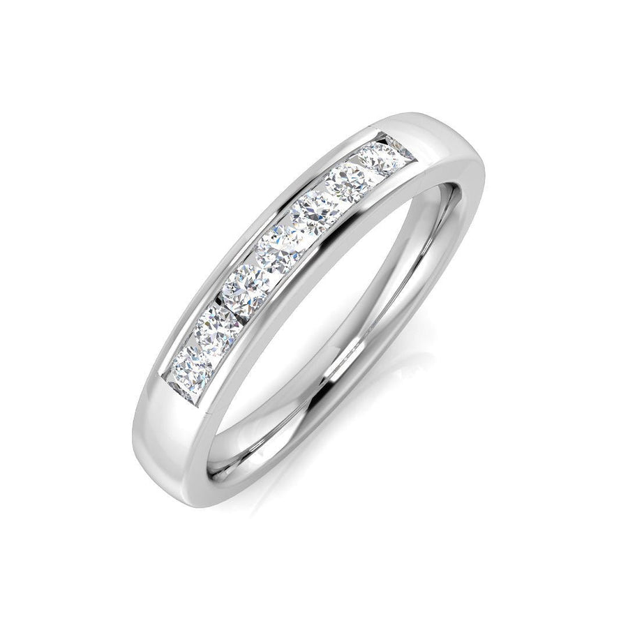 Diamond 7 Stone Eternity Ring 0.20ct F-VS Quality in 18k White Gold - My Jewel World