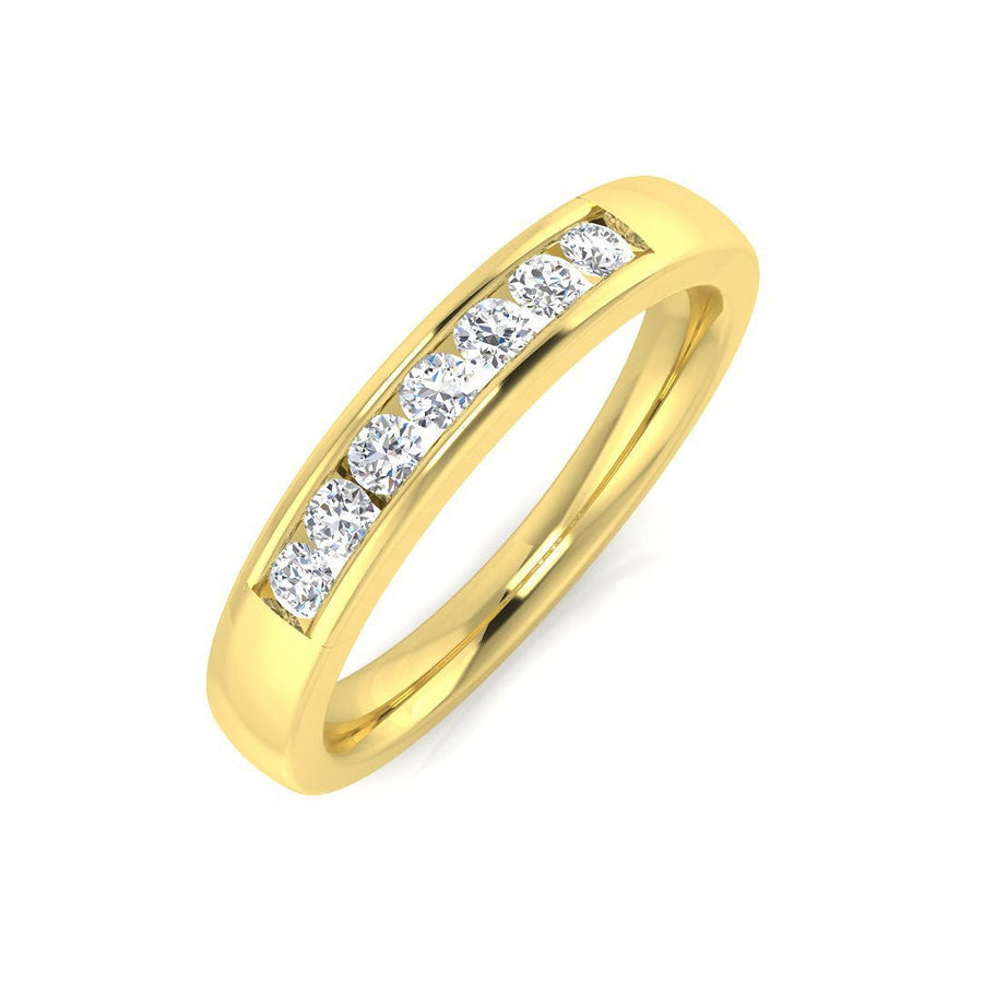 Diamond 7 Stone Eternity Ring 0.20ct F-VS Quality in 18k Yellow Gold - My Jewel World
