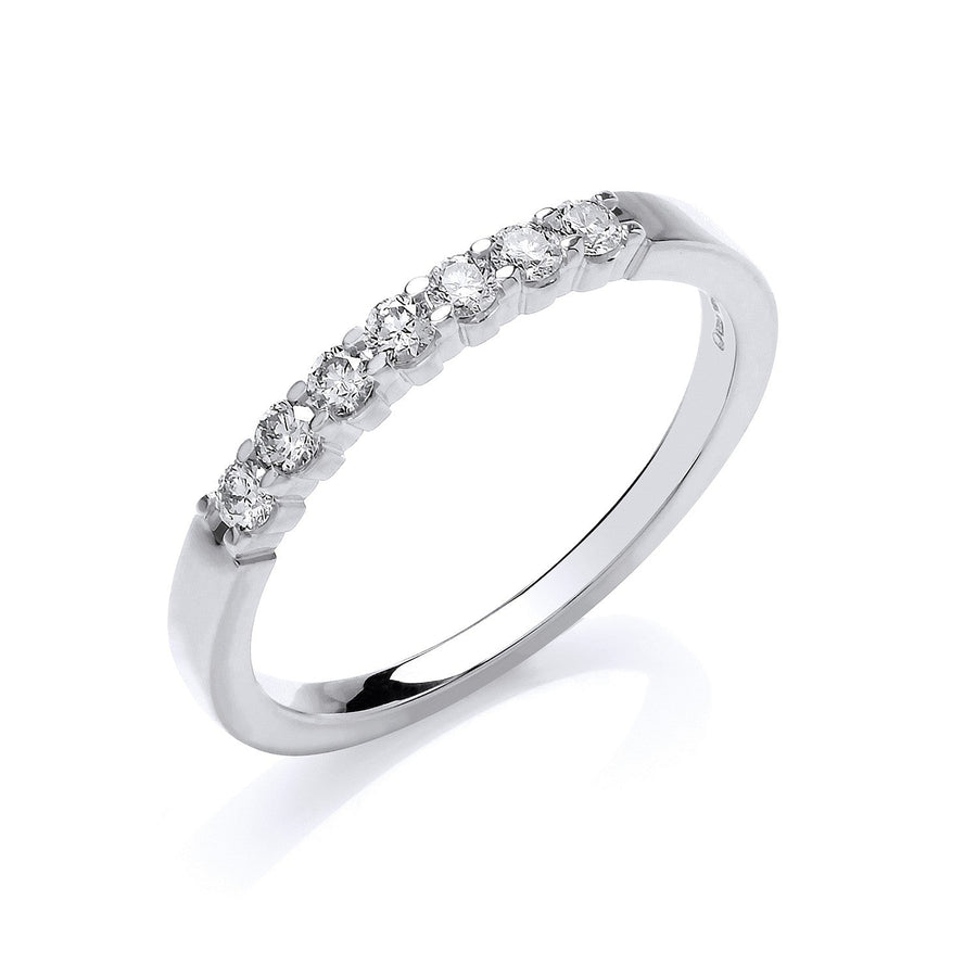 Diamond 7 Stone Eternity Ring 0.25ct H-SI Quality in 9K White Gold - My Jewel World