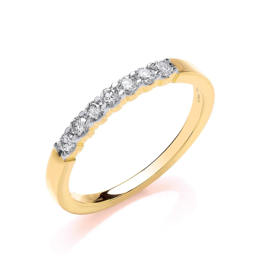 Diamond 7 Stone Eternity Ring 0.25ct H-SI Quality in 9K Yellow Gold - My Jewel World