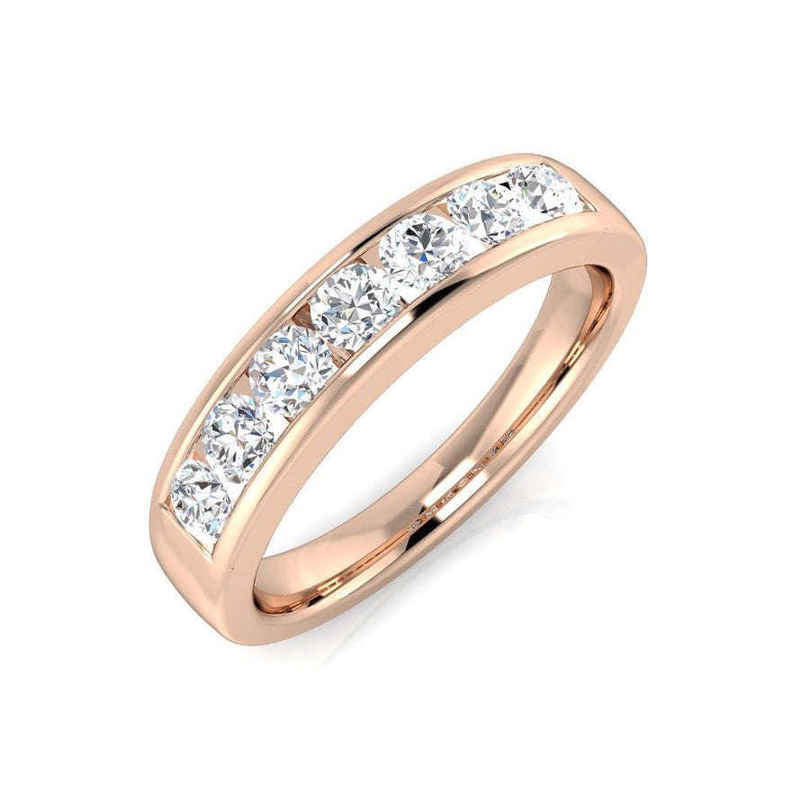 Diamond 7 Stone Eternity Ring 0.50ct F-VS Quality in 18k Rose Gold - My Jewel World