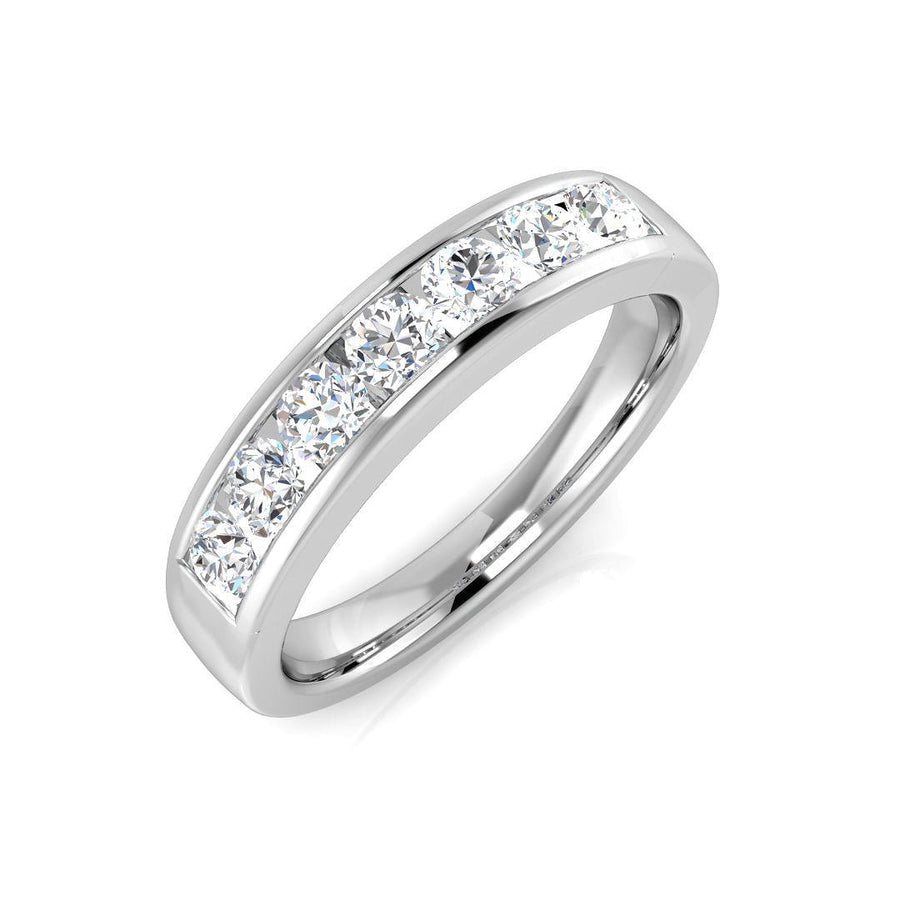 Diamond 7 Stone Eternity Ring 0.50ct F-VS Quality in 18k White Gold - My Jewel World