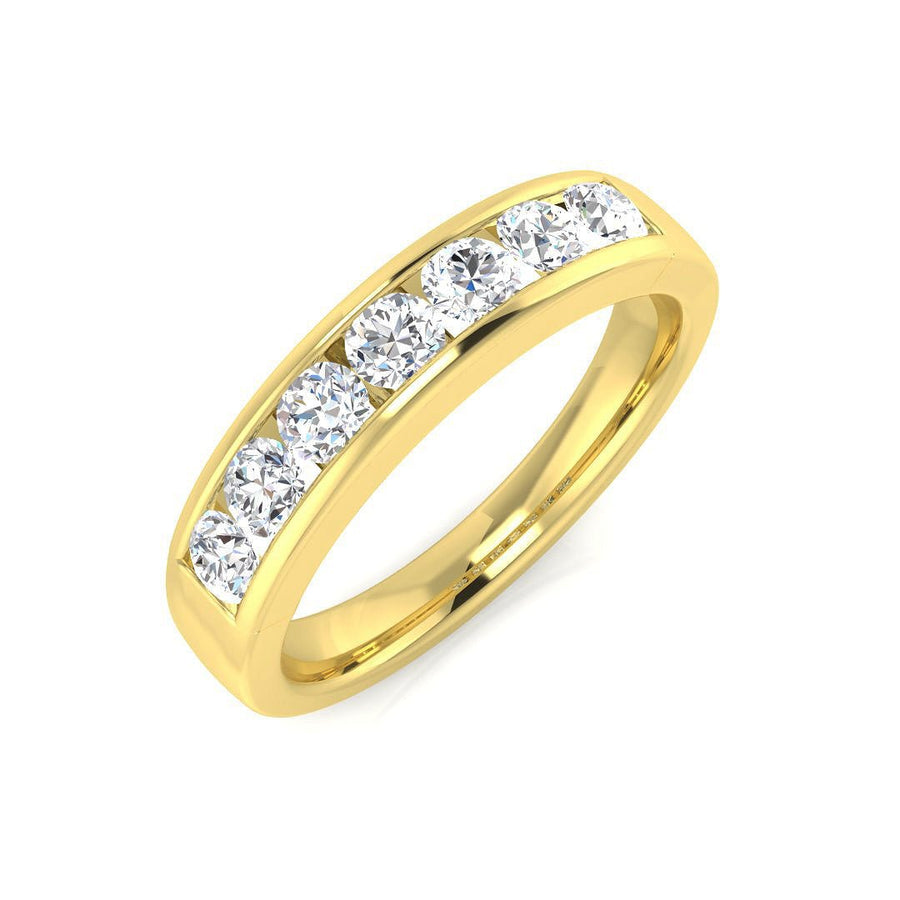 Diamond 7 Stone Eternity Ring 0.50ct F-VS Quality in 18k Yellow Gold - My Jewel World