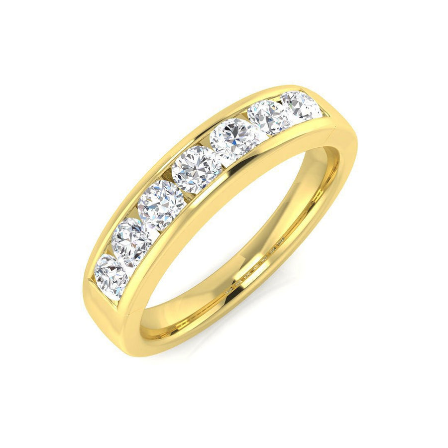 Diamond 7 Stone Eternity Ring 0.50ct G-SI Quality in 9k Yellow Gold - My Jewel World