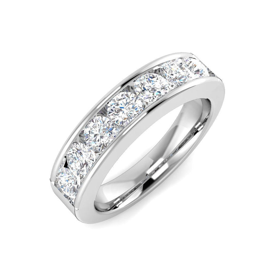 Diamond 7 Stone Eternity Ring 1.00ct F-VS Quality in 18k White Gold - My Jewel World