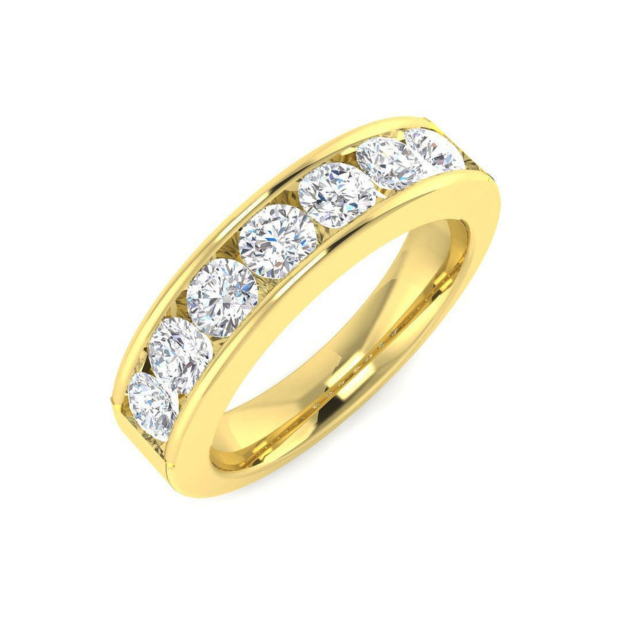 Diamond 7 Stone Eternity Ring 1.00ct F-VS Quality in 18k Yellow Gold - My Jewel World