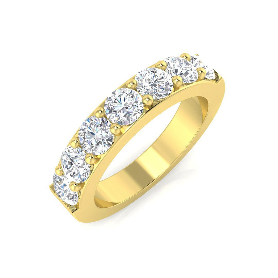 Diamond 7 Stone Eternity Ring 1.60ct F-VS Quality in 18k Yellow Gold - My Jewel World