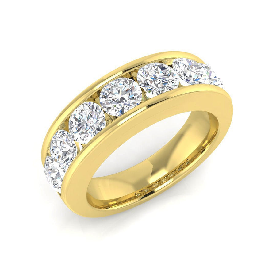 Diamond 7 Stone Eternity Ring 2.00ct F-VS Quality in 18k Yellow Gold - My Jewel World