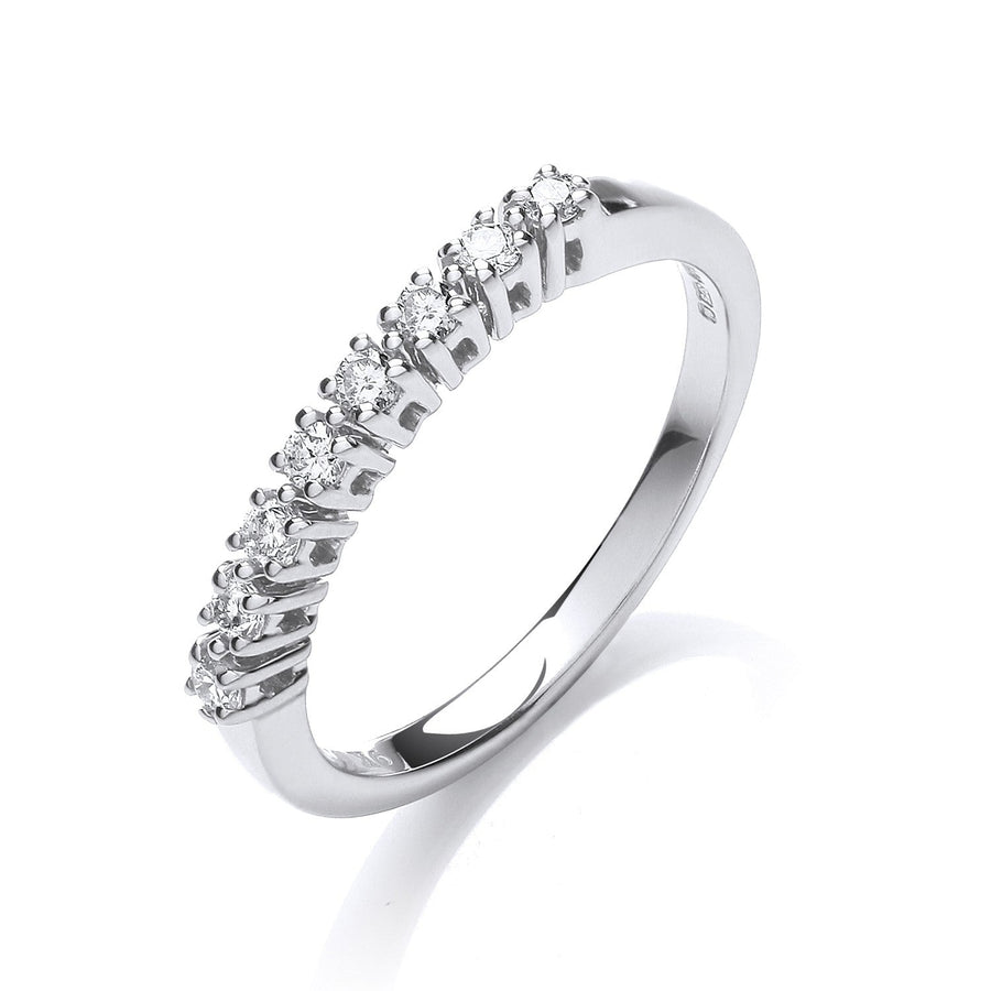 Diamond 8 Stone Eternity Ring 0.20ct H-SI Quality in 9K White Gold - My Jewel World