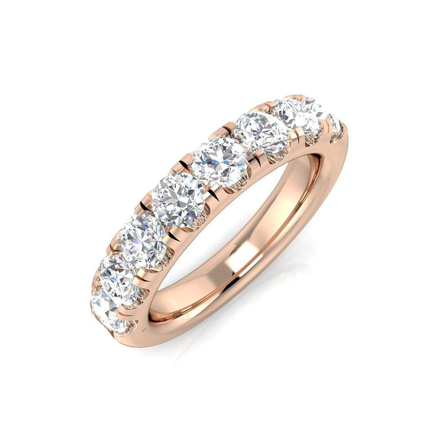 Diamond 8 Stone Eternity Ring 1.50ct F-VS Quality in 18k Rose Gold - My Jewel World