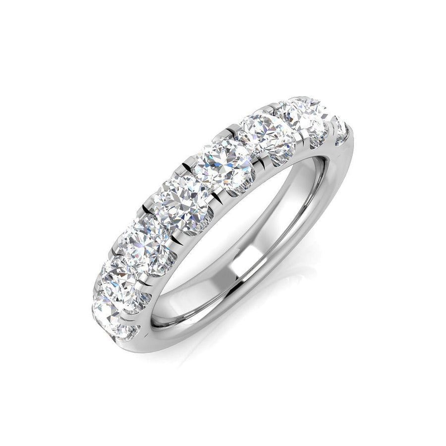 Diamond 8 Stone Eternity Ring 1.50ct F-VS Quality in 18k White Gold - My Jewel World