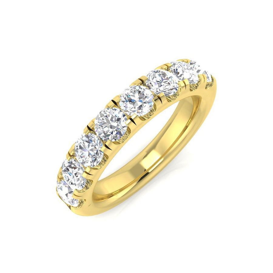 Diamond 8 Stone Eternity Ring 1.50ct F-VS Quality in 18k Yellow Gold - My Jewel World