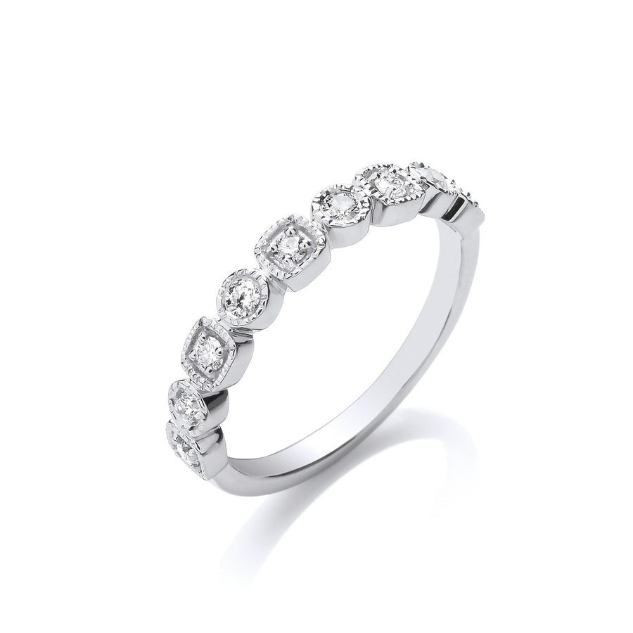 Diamond 9 Stone Eternity Ring 0.25ct H-SI Quality in 9K White Gold - My Jewel World