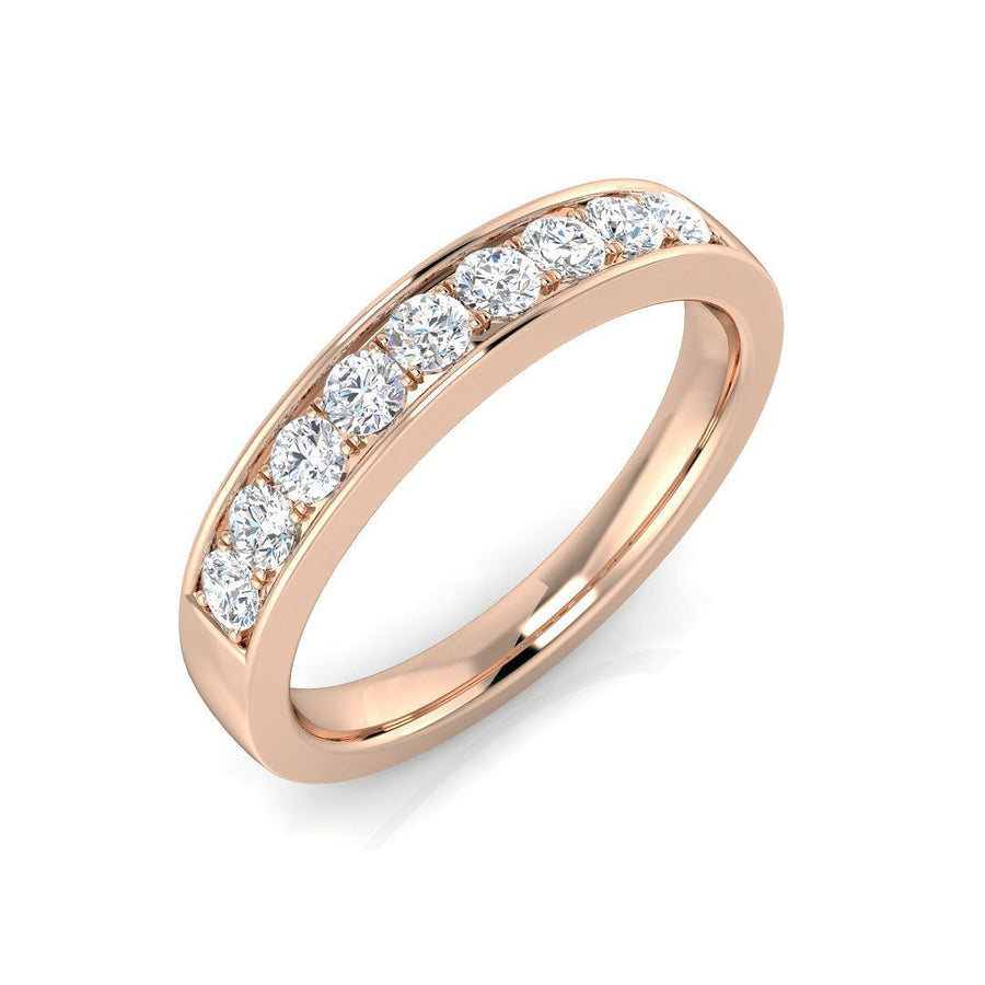 Diamond 9 Stone Eternity Ring 0.35ct F-VS Quality in 18k Rose Gold - My Jewel World