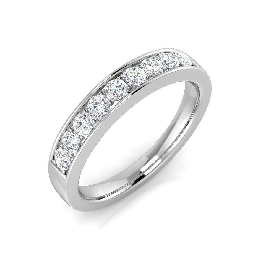 Diamond 9 Stone Eternity Ring 0.35ct F-VS Quality in 18k White Gold - My Jewel World