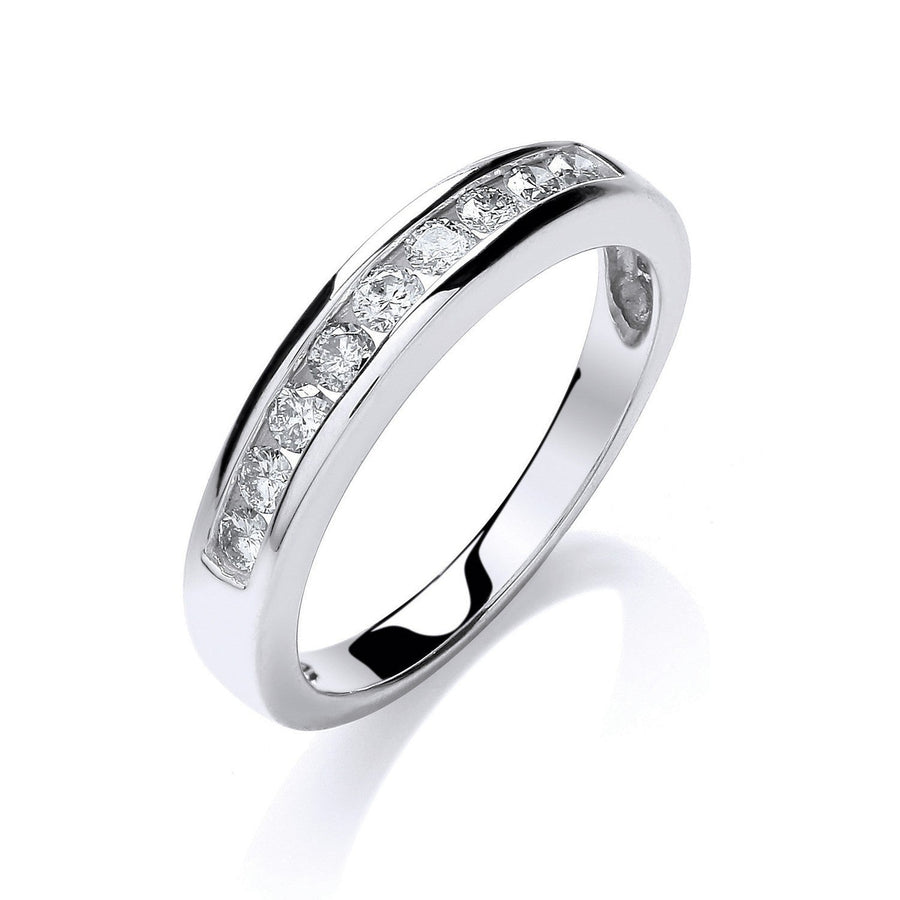 Diamond 9 Stone Eternity Ring 0.35ct H-SI Quality in 9K White Gold - My Jewel World
