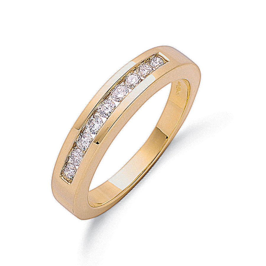 Diamond 9 Stone Eternity Ring 0.35ct H-SI Quality in 9K Yellow Gold - My Jewel World