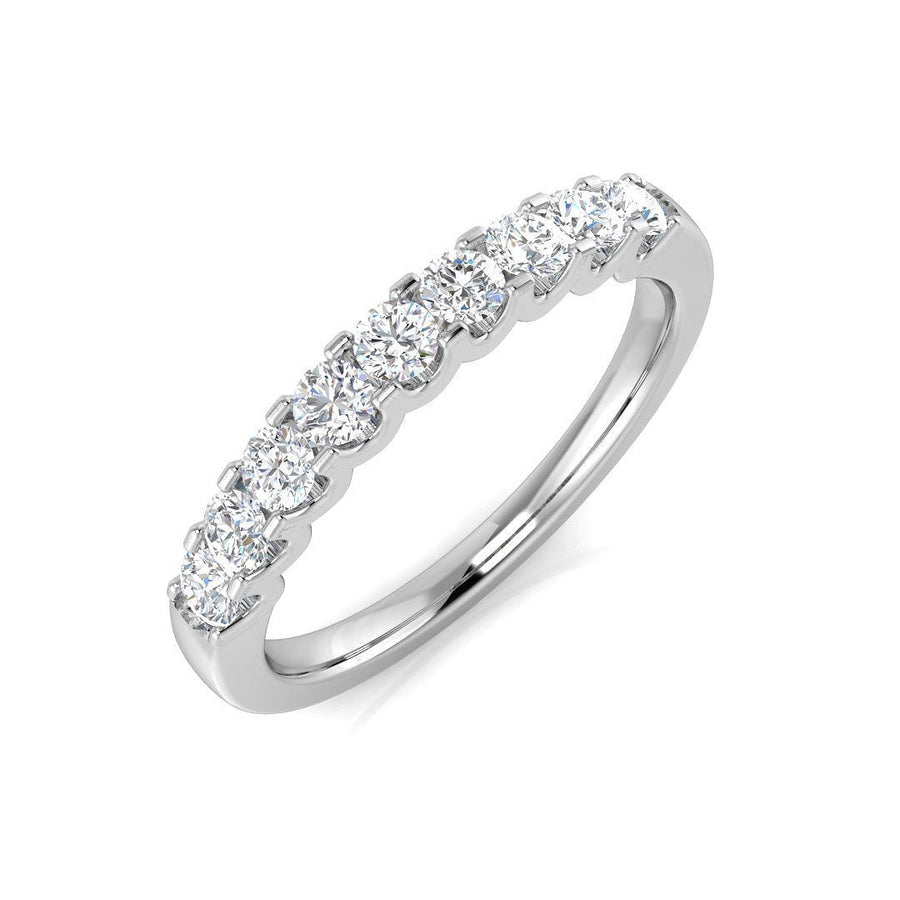 Diamond 9 Stone Eternity Ring 0.50ct F-VS Quality in 18k White Gold - My Jewel World