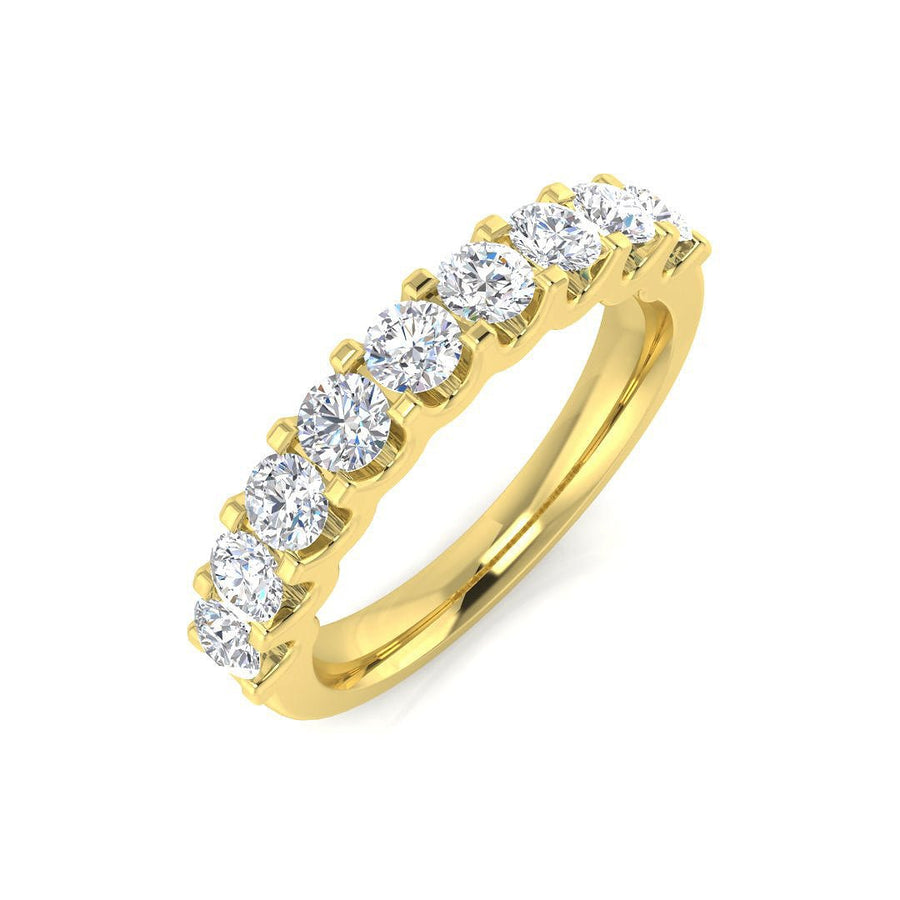 Diamond 9 Stone Eternity Ring 0.50ct F-VS Quality in 18k Yellow Gold - My Jewel World