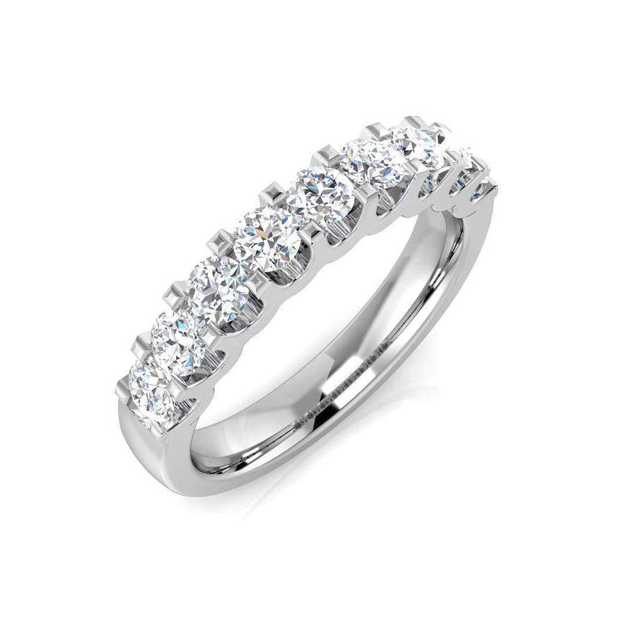 Diamond 9 Stone Eternity Ring 0.80ct F-VS Quality in 18k White Gold - My Jewel World