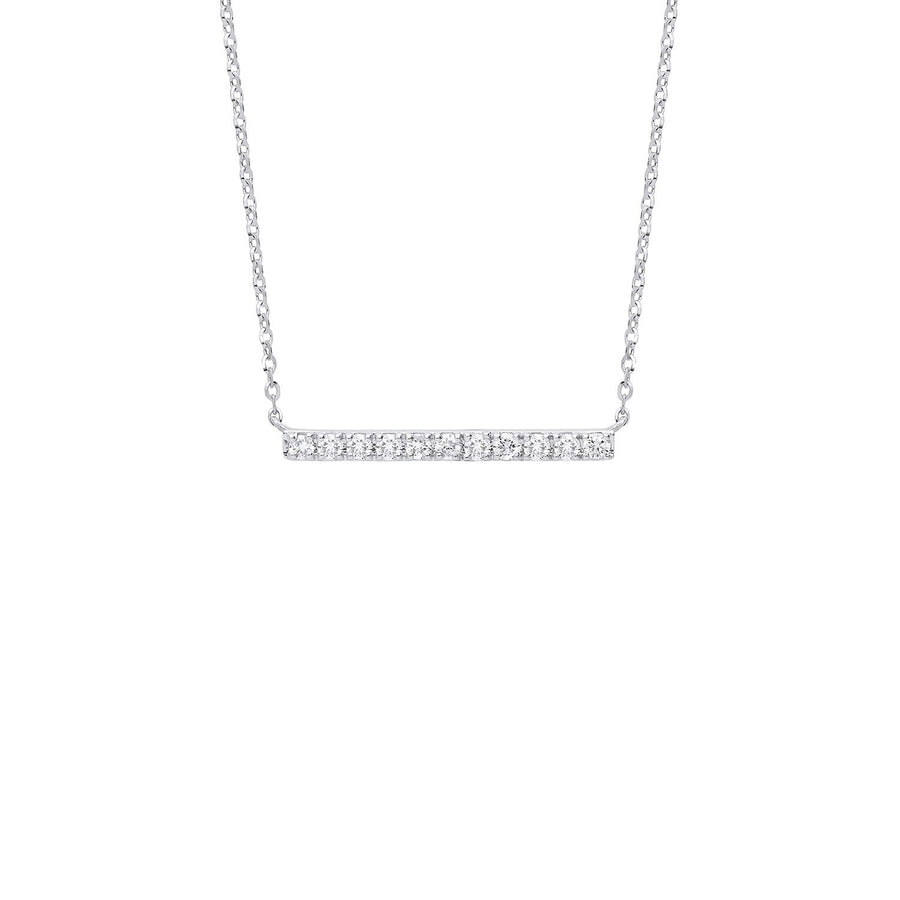 Diamond Bar Necklace 18 Inch 0.20ct H-SI Quality in 9K Yellow Gold - My Jewel World