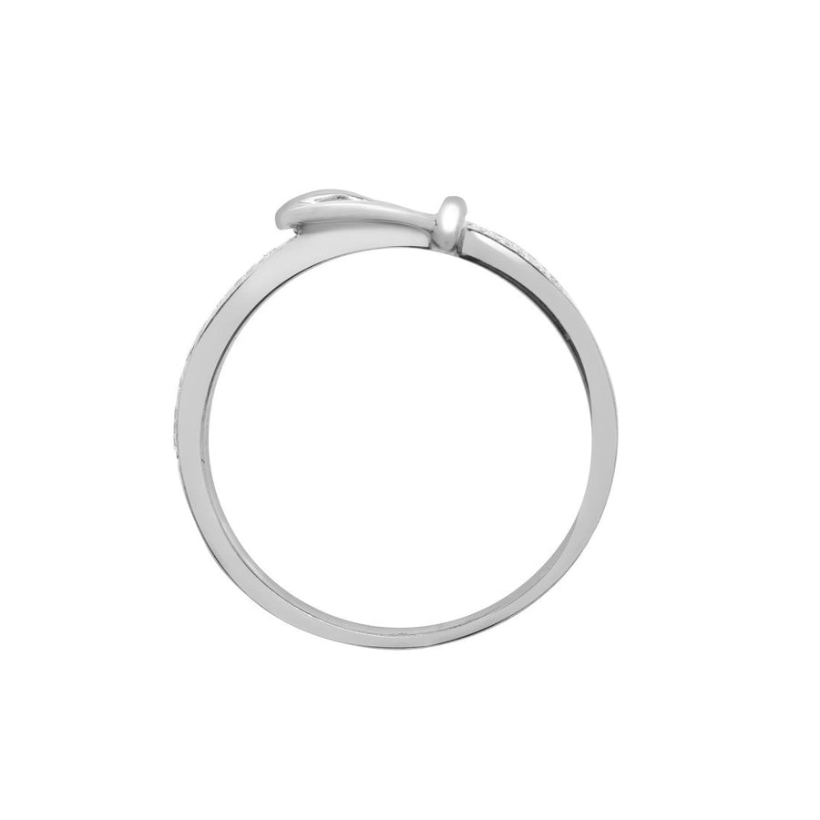 Diamond Buckle Ring 0.34ct Premium Quality set in 18ct White Gold - My Jewel World