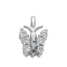 Diamond Butterfly Pendant Necklace 0.15ct H-SI in 9K White Gold - My Jewel World