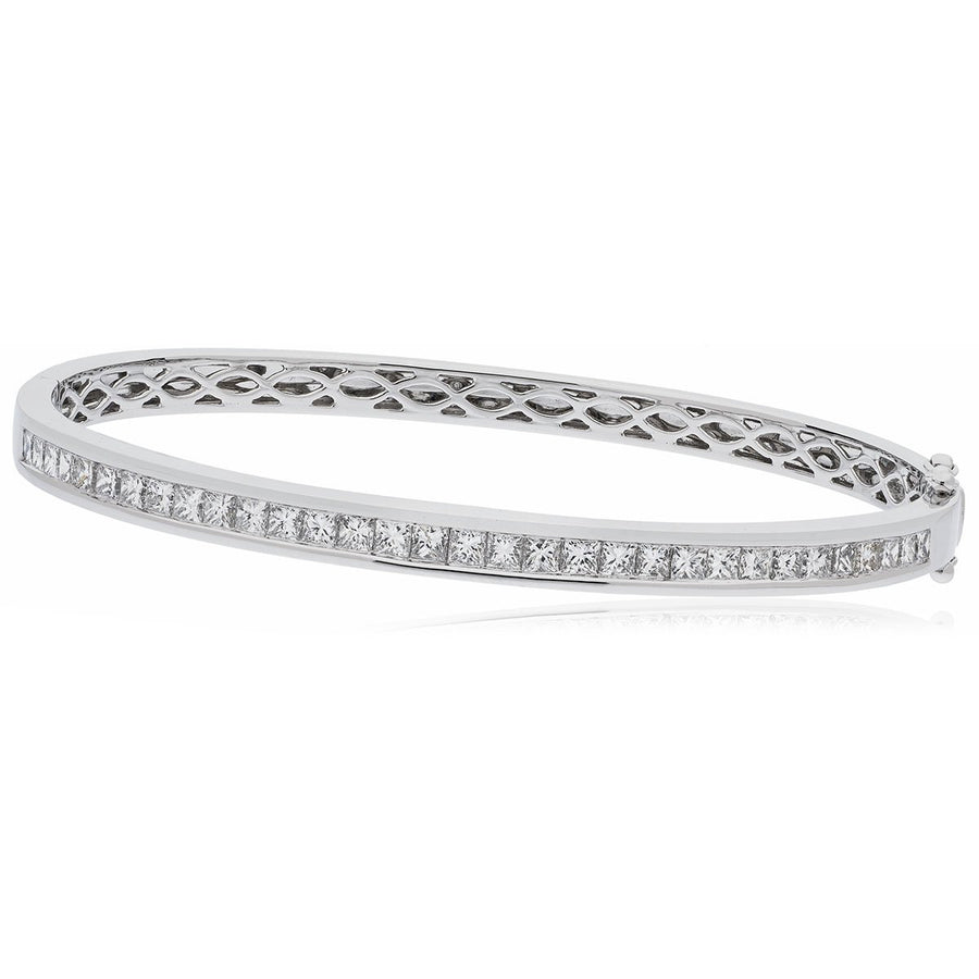 Diamond Channel Set Bangle 0.90ct F VS Quality in 18k White Gold - My Jewel World