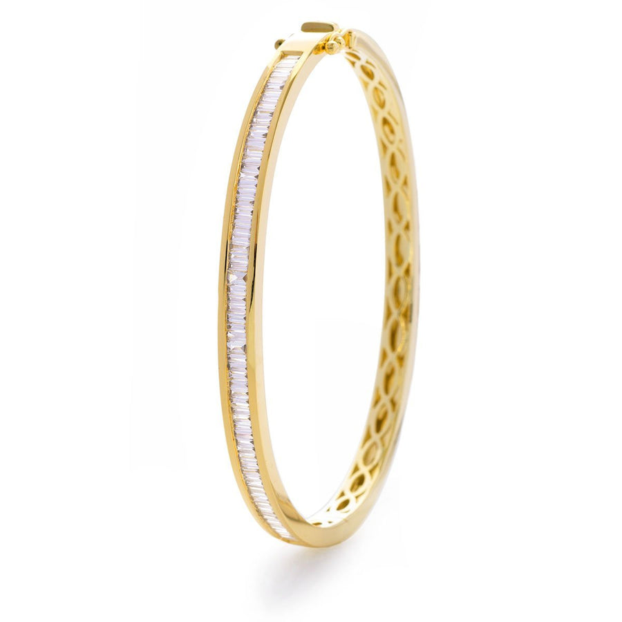 Diamond Channel Set Bangle 1.50ct F VS Quality in 18k Yellow Gold - My Jewel World