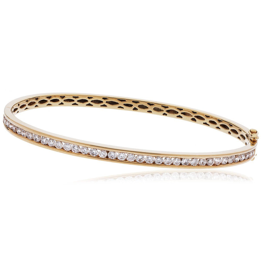 Diamond Channel Set Bangle 1.50ct G SI Quality in 9k Rose Gold - My Jewel World