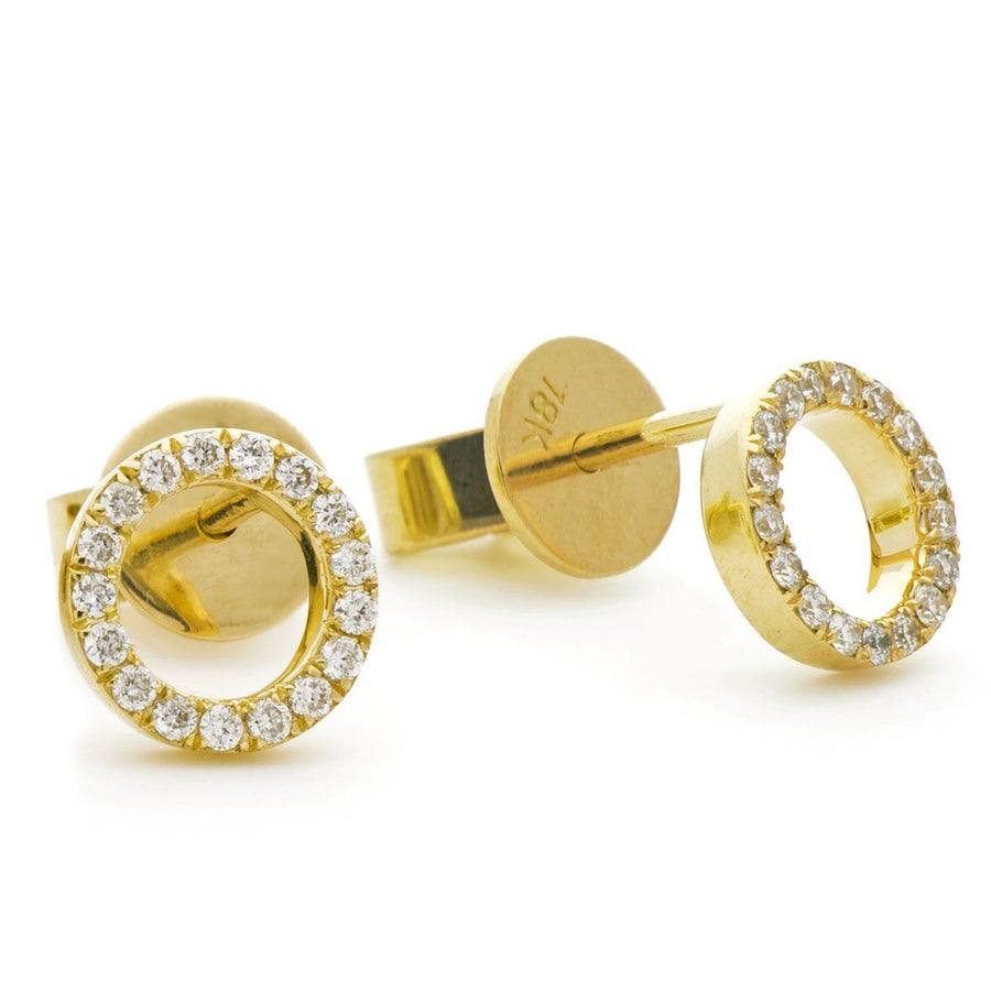 Diamond Circle of Life Earrings 0.15ct F VS Quality in 18k Yellow Gold - My Jewel World