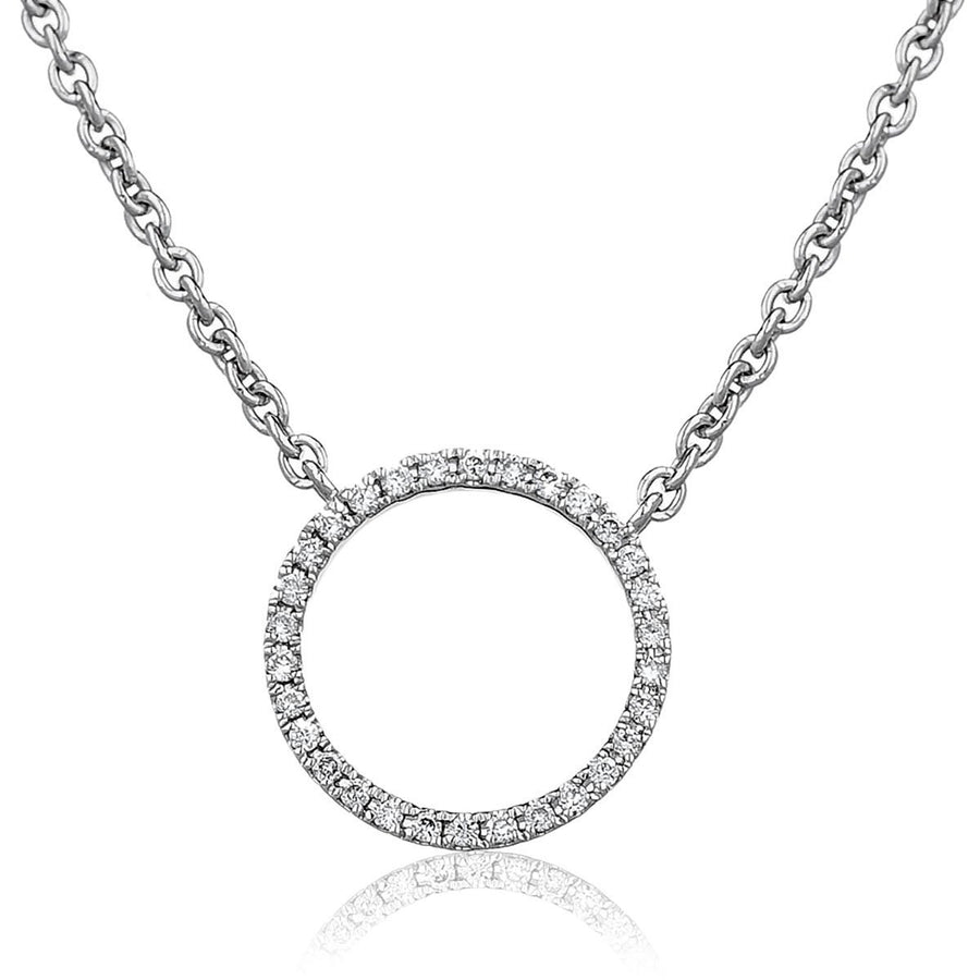 Diamond Circle of Life Necklace 0.10ct F VS Quality in 18k White Gold - My Jewel World