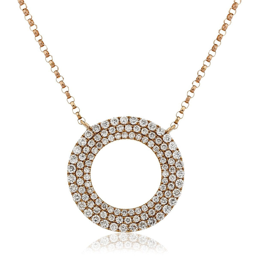 Diamond Circle of Life Necklace 0.50ct F VS Quality in 18k Rose Gold - My Jewel World