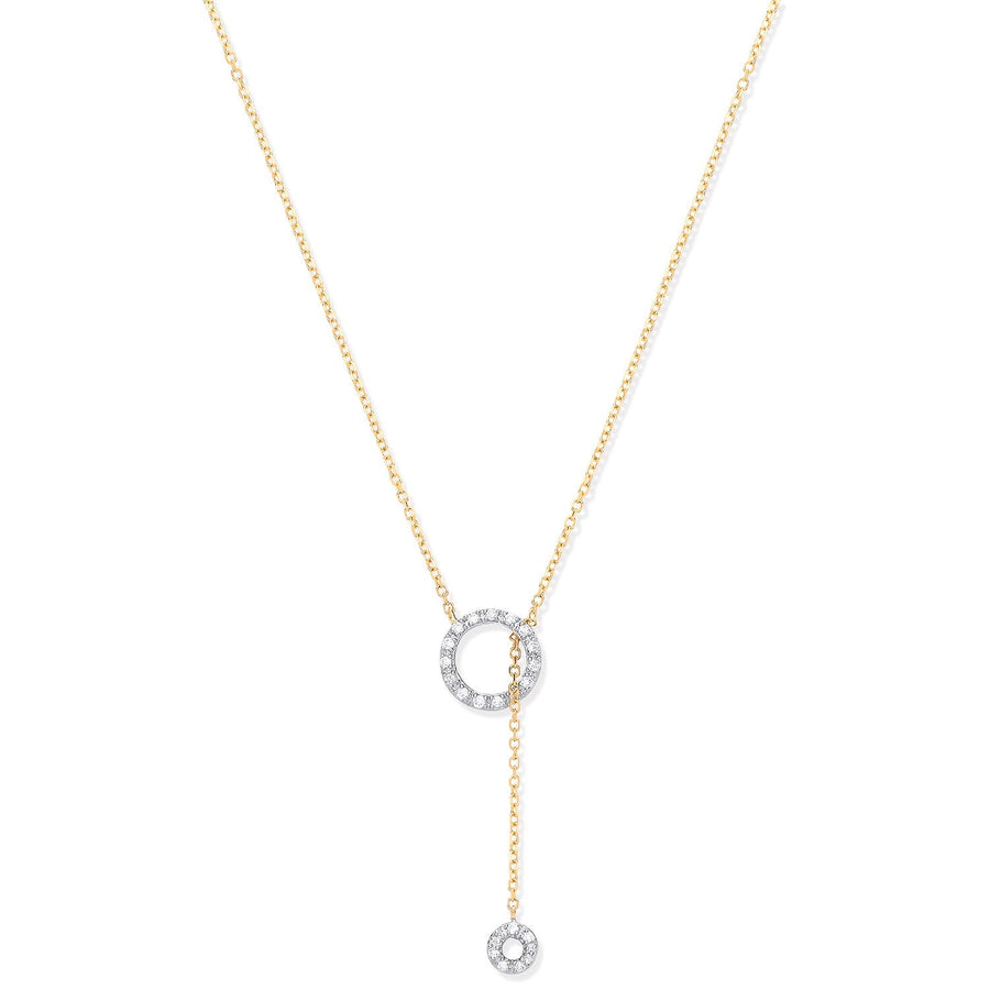 Diamond Circle of Life Necklace 18 Inch 0.09ct H-SI in 9K Yellow Gold - My Jewel World