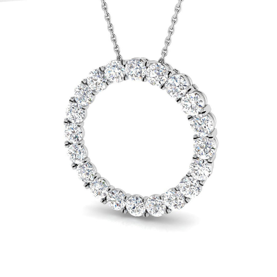 Diamond Circle of Life Necklace 2.00ct F VS Quality in 18k White Gold - My Jewel World