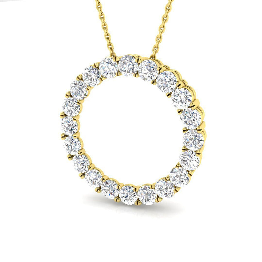 Diamond Circle of Life Necklace 2.00ct F VS Quality in 18k Yellow Gold - My Jewel World