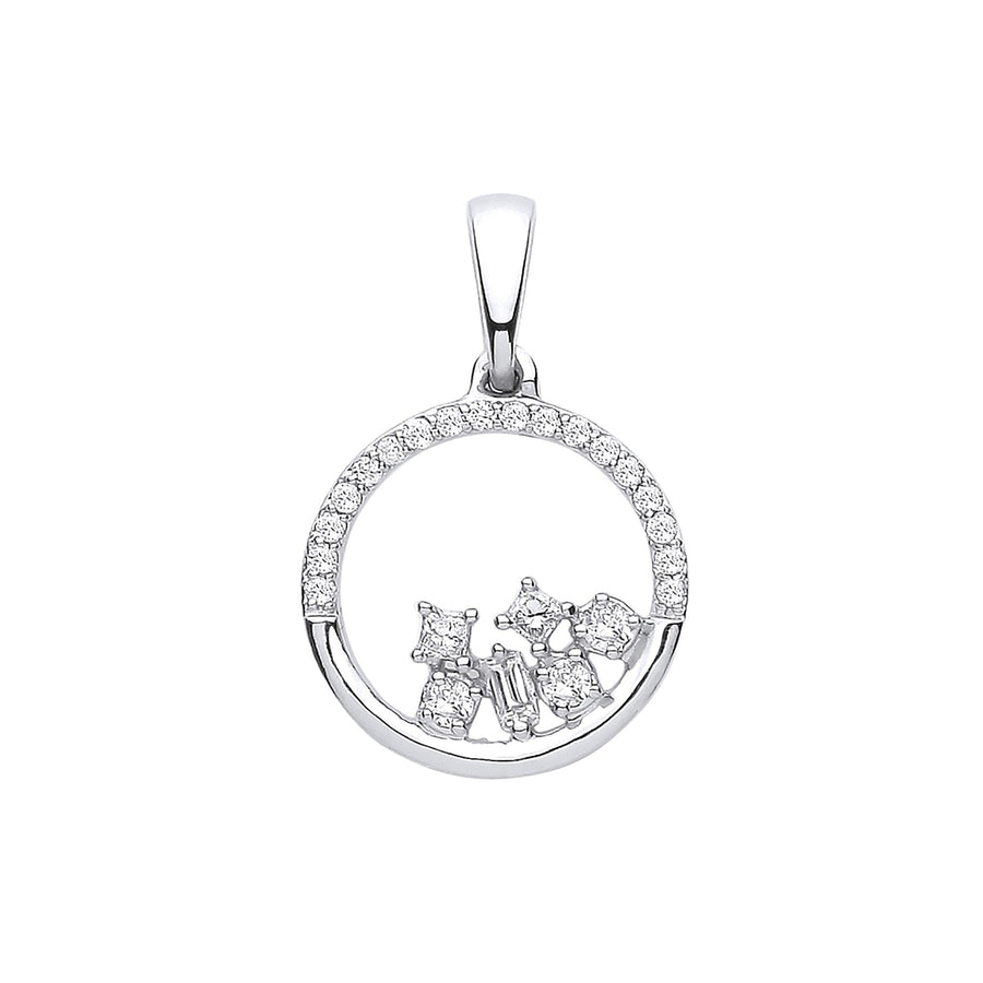 Diamond Circle of Life Pendant Necklace 0.16ct H-SI in 9K White Gold - My Jewel World