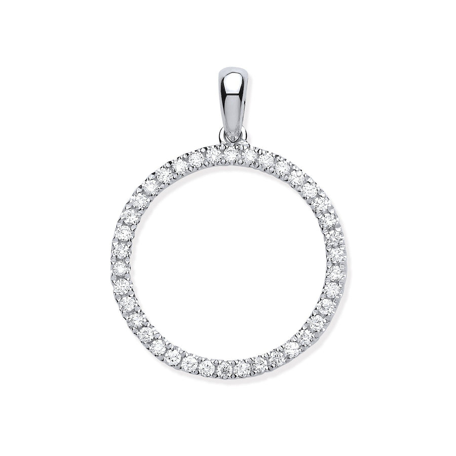 Diamond Circle of Life Pendant Necklace 0.33ct H-SI 9K White Gold - My Jewel World