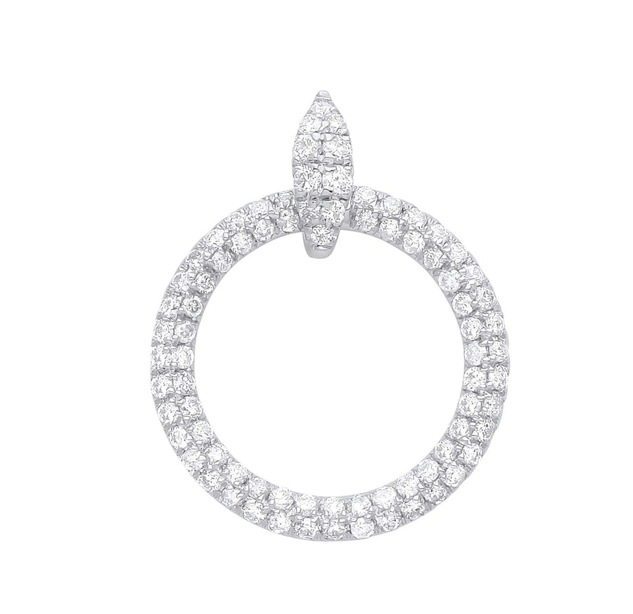 Diamond Circle of Life Pendant Necklace 0.63ct H-SI 9K White Gold - My Jewel World