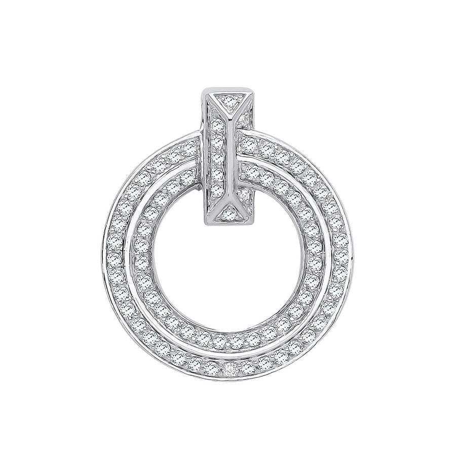 Diamond Circle of Life Pendant Necklace 0.71ct H-SI 18K White Gold - My Jewel World