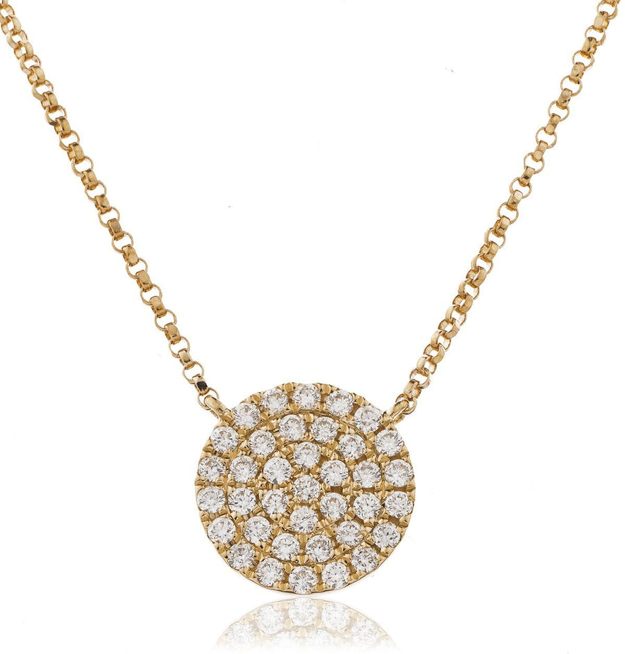 Diamond Circle Shape Necklace 0.40ct F VS Quality in 18k Rose Gold - My Jewel World