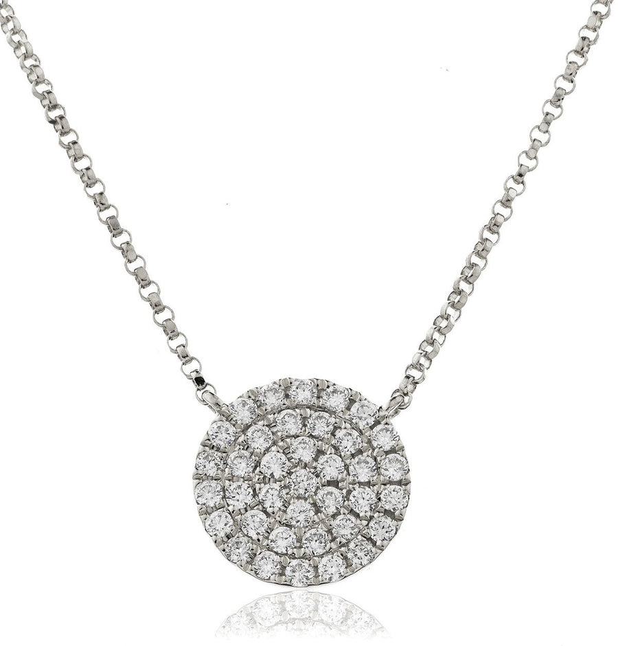 Diamond Circle Shape Necklace 0.40ct F VS Quality in 18k White Gold - My Jewel World