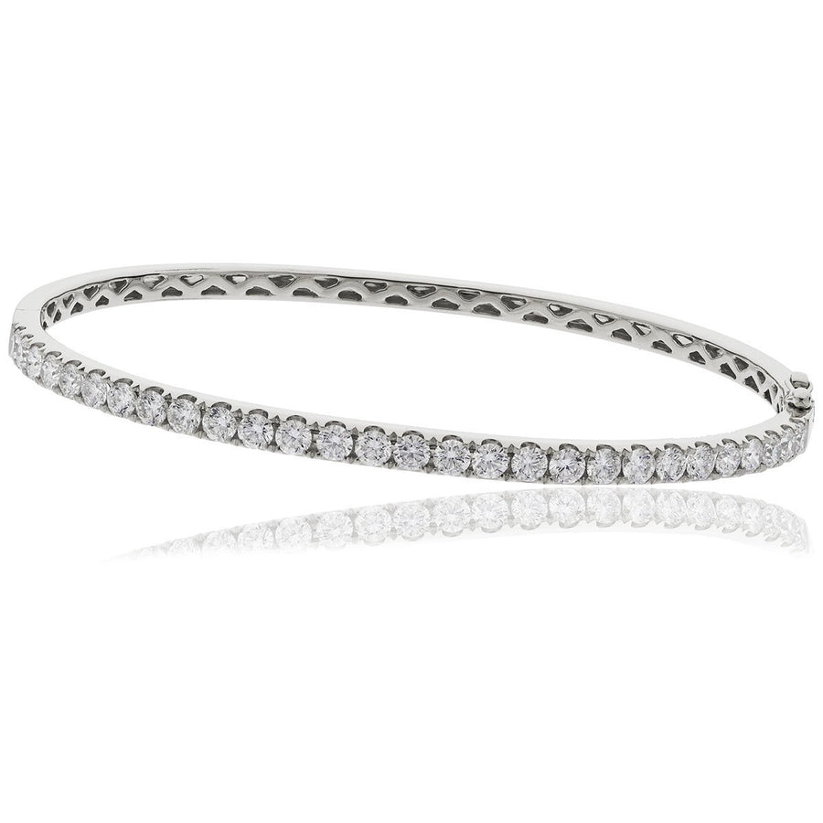 Diamond Claw Set Bangle 0.60ct F VS Quality in 18k White Gold - My Jewel World