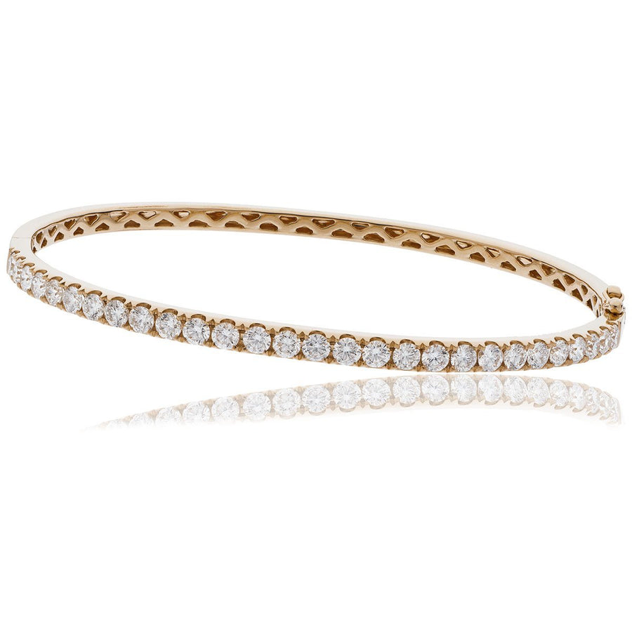 Diamond Claw Set Bangle 0.90ct F VS Quality in 18k Rose Gold - My Jewel World