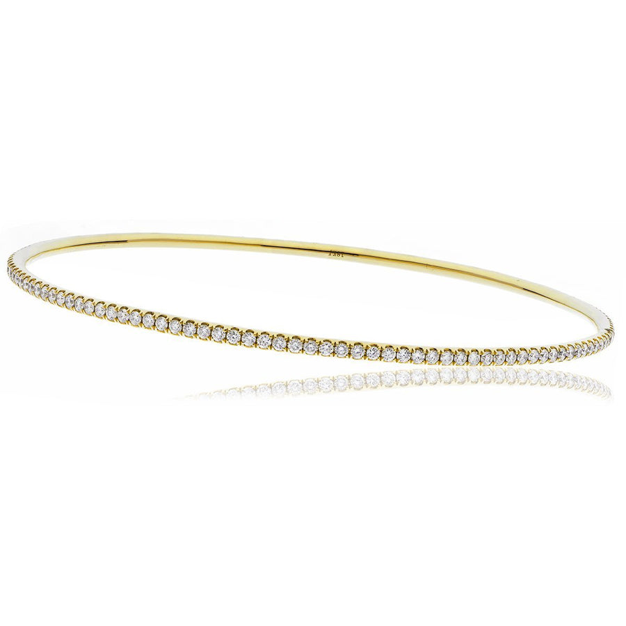 Diamond Claw Set Slave Bangle 1.60ct F VS Quality in 18k Yellow Gold - My Jewel World